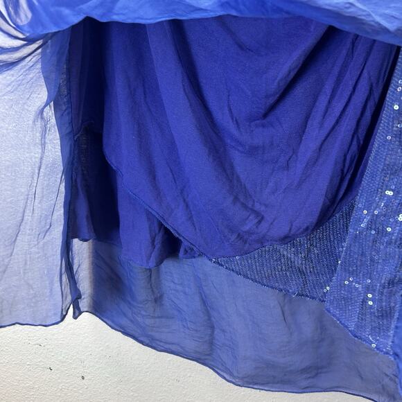 H Trend Made In Italy Purple Silk Floaty Top Sequins Y2K Cowl Neck Lagenlook - Picture 5 of 8